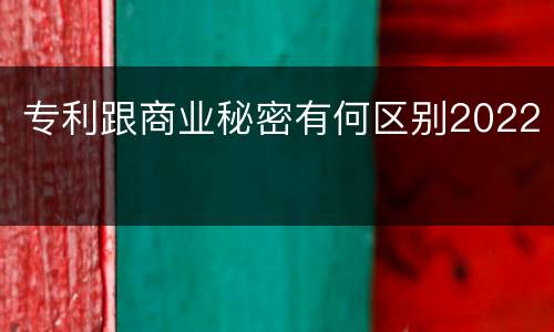 专利跟商业秘密有何区别2022