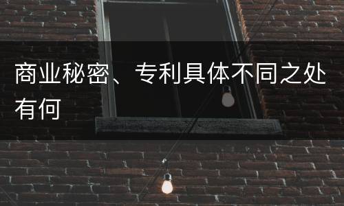 商业秘密、专利具体不同之处有何