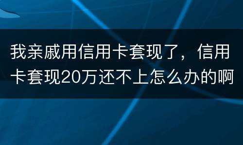 我亲戚用信用卡套现了，信用卡套现20万还不上怎么办的啊