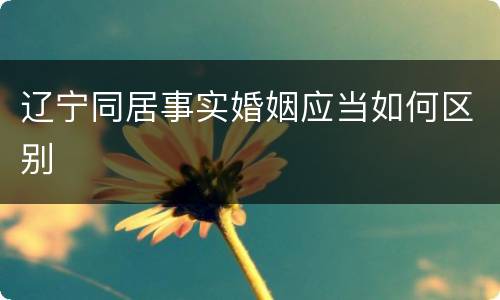 辽宁同居事实婚姻应当如何区别