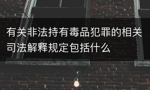 有关非法持有毒品犯罪的相关司法解释规定包括什么