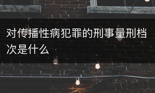 对传播性病犯罪的刑事量刑档次是什么