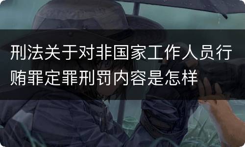 刑法关于对非国家工作人员行贿罪定罪刑罚内容是怎样