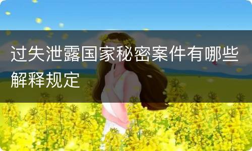 过失泄露国家秘密案件有哪些解释规定
