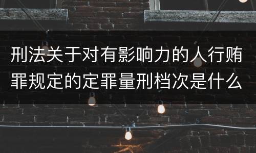 刑法关于对有影响力的人行贿罪规定的定罪量刑档次是什么