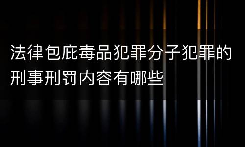 法律包庇毒品犯罪分子犯罪的刑事刑罚内容有哪些