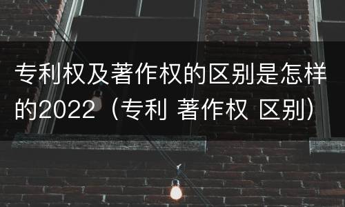 专利权及著作权的区别是怎样的2022（专利 著作权 区别）