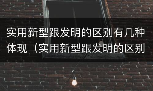 实用新型跟发明的区别有几种体现（实用新型跟发明的区别有几种体现形式）