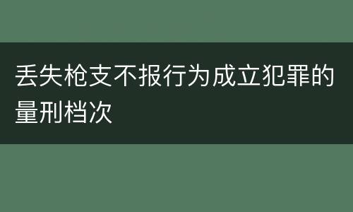 丢失枪支不报行为成立犯罪的量刑档次