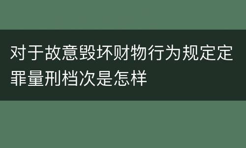 对于故意毁坏财物行为规定定罪量刑档次是怎样