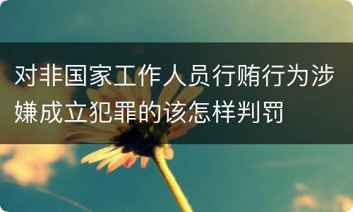 对非国家工作人员行贿行为涉嫌成立犯罪的该怎样判罚