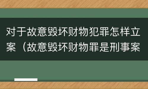 对于故意毁坏财物犯罪怎样立案（故意毁坏财物罪是刑事案件吗）