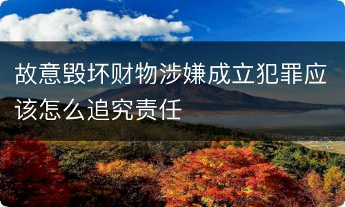故意毁坏财物涉嫌成立犯罪应该怎么追究责任