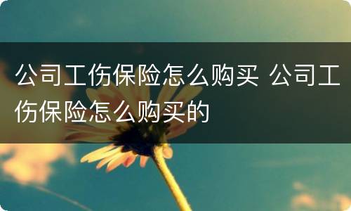 公司工伤保险怎么购买 公司工伤保险怎么购买的