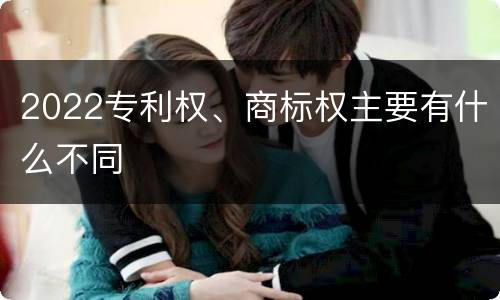 2022专利权、商标权主要有什么不同