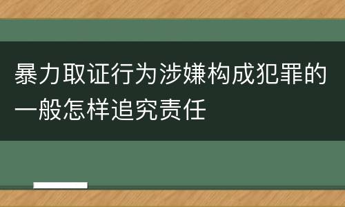 暴力取证行为涉嫌构成犯罪的一般怎样追究责任