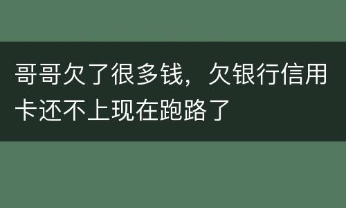哥哥欠了很多钱，欠银行信用卡还不上现在跑路了