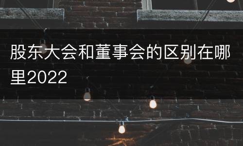 股东大会和董事会的区别在哪里2022