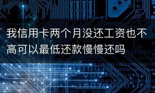 我信用卡两个月没还工资也不高可以最低还款慢慢还吗