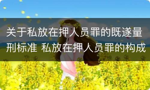 关于私放在押人员罪的既遂量刑标准 私放在押人员罪的构成要件
