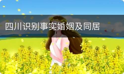 四川识别事实婚姻及同居