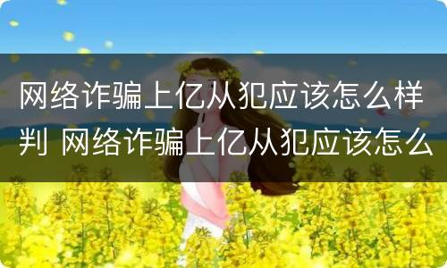 网络诈骗上亿从犯应该怎么样判 网络诈骗上亿从犯应该怎么样判决