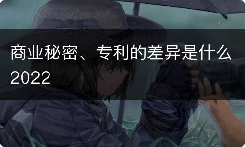 商业秘密、专利的差异是什么2022
