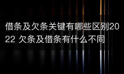 借条及欠条关键有哪些区别2022 欠条及借条有什么不同