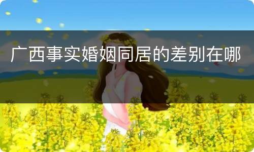 广西事实婚姻同居的差别在哪