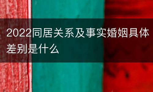 2022同居关系及事实婚姻具体差别是什么