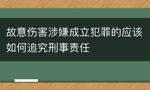 故意伤害涉嫌成立犯罪的应该如何追究刑事责任