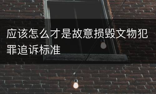 应该怎么才是故意损毁文物犯罪追诉标准