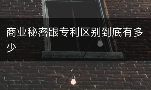 商业秘密跟专利区别到底有多少