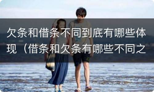 欠条和借条不同到底有哪些体现（借条和欠条有哪些不同之处）