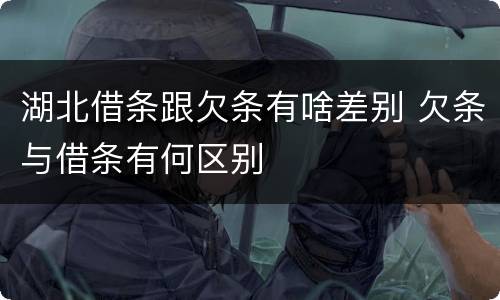 湖北借条跟欠条有啥差别 欠条与借条有何区别