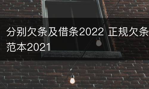 分别欠条及借条2022 正规欠条范本2021