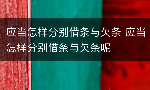 应当怎样分别借条与欠条 应当怎样分别借条与欠条呢