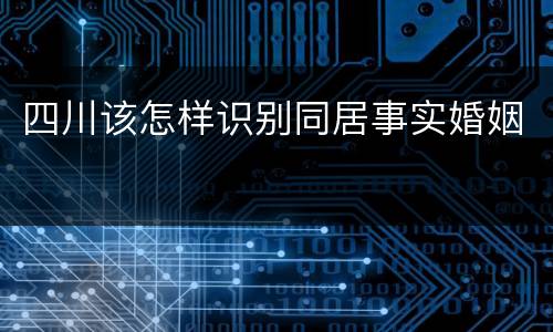 四川该怎样识别同居事实婚姻