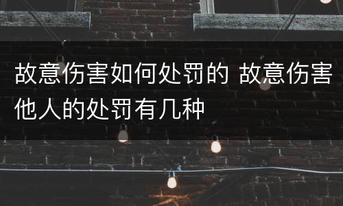 故意伤害如何处罚的 故意伤害他人的处罚有几种