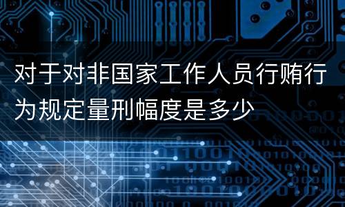 对于对非国家工作人员行贿行为规定量刑幅度是多少