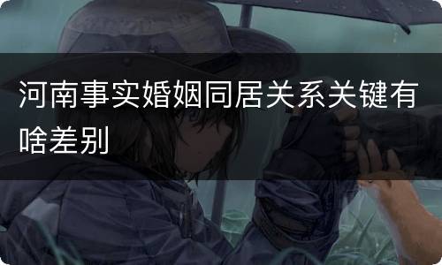 河南事实婚姻同居关系关键有啥差别