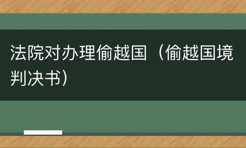 法院对办理偷越国（偷越国境判决书）