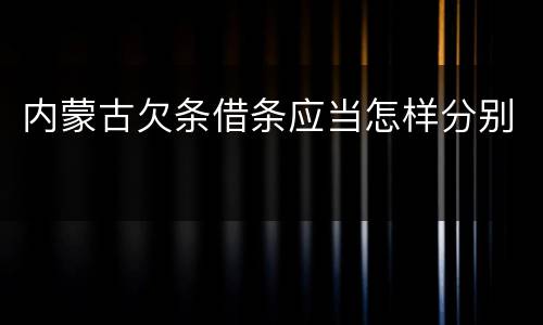 内蒙古欠条借条应当怎样分别
