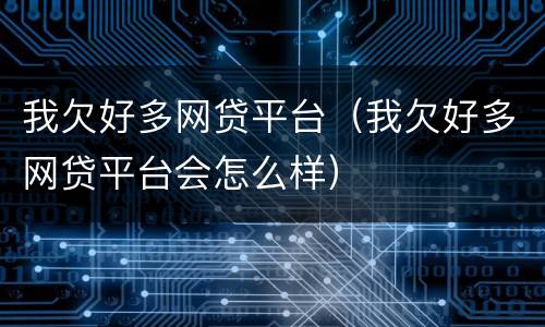 我欠好多网贷平台（我欠好多网贷平台会怎么样）