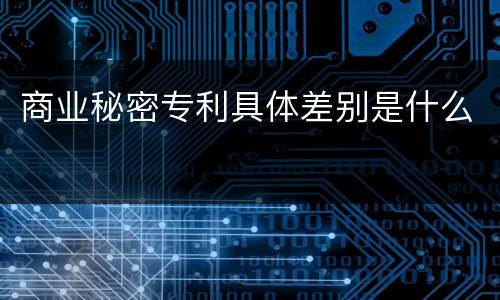 商业秘密专利具体差别是什么