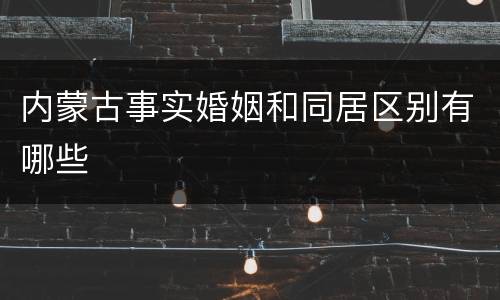 内蒙古事实婚姻和同居区别有哪些