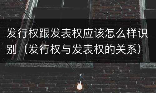 发行权跟发表权应该怎么样识别（发行权与发表权的关系）
