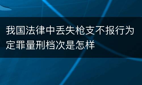 我国法律中丢失枪支不报行为定罪量刑档次是怎样
