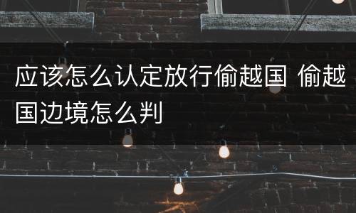 应该怎么认定放行偷越国 偷越国边境怎么判