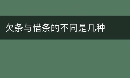 欠条与借条的不同是几种